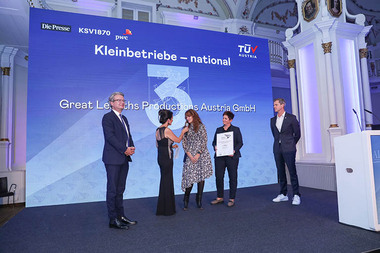 Auszeichnung 3. Platz Kleinbetriebe National für die Great Length Productions Austria GmbH:  (© © Peroutka/DiePresse)