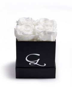 THE G ROSE WHITE - 4 ROSES SQUARE BOX